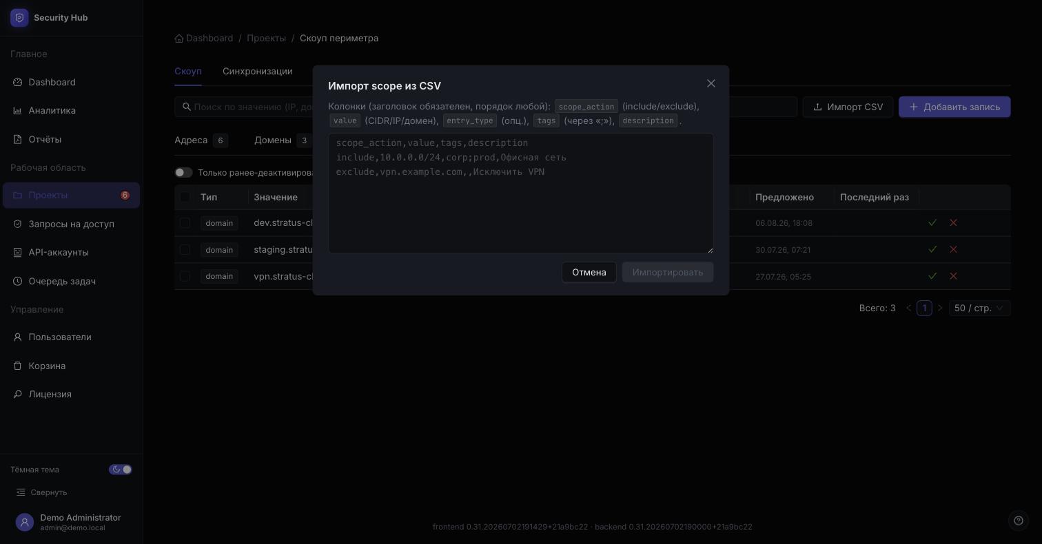 Импорт периметра из CSV