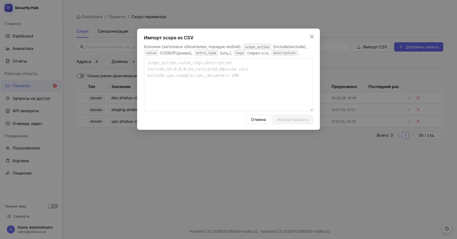 Импорт периметра из CSV